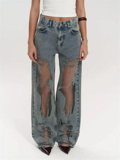 Gradient Straight-Leg Jeans (Single Piece)